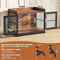 Vista 2 de VOPEAK Mueble rústico para jaula de perros de 40 pulgadas, jaula resistente con bandejas extraíbles para perros pequeños y medianos, jaula