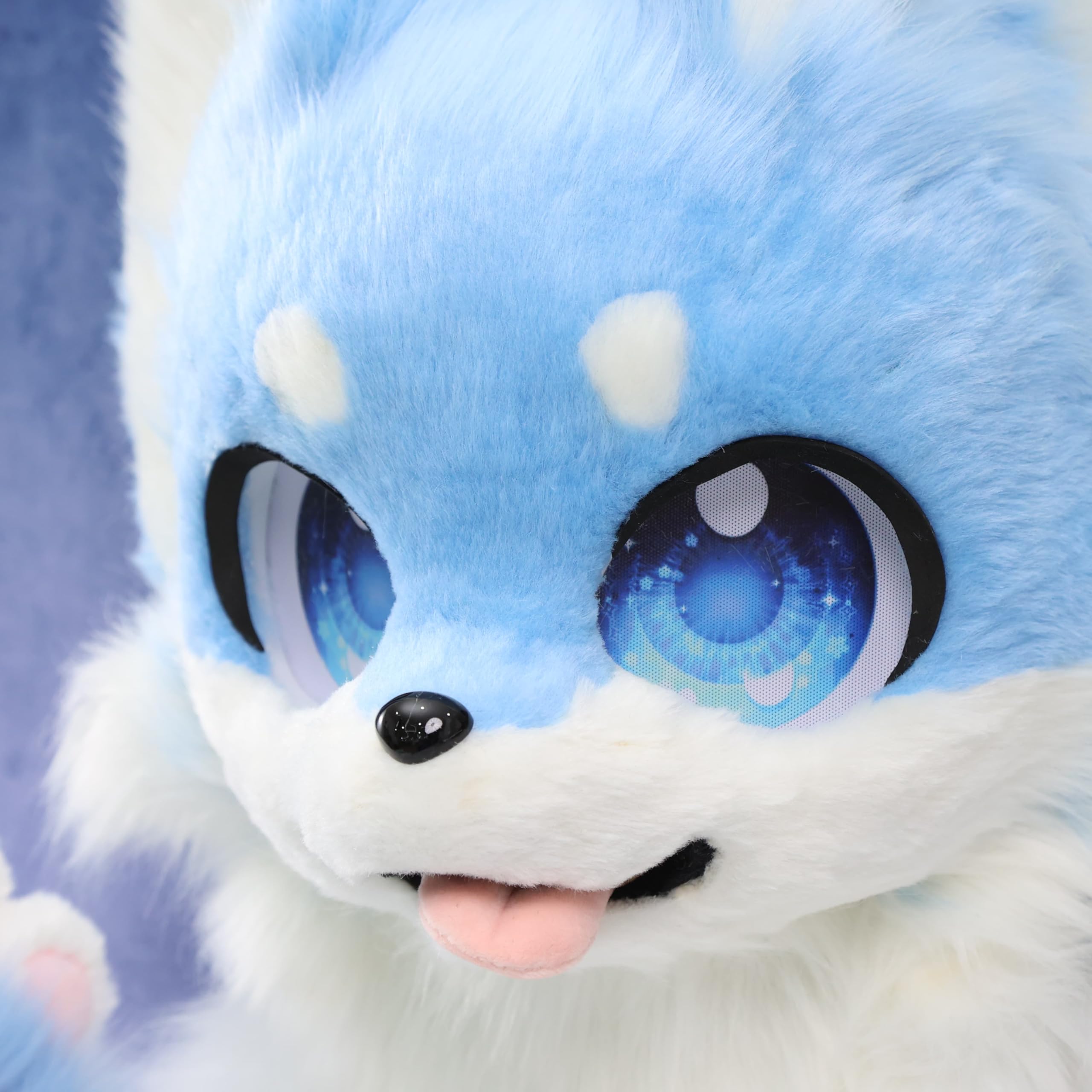 Blue Fox Fursuit Testa pelosa Zampe Soffici costumi animali fatti a mano Set per Cosplay Halloween Fursona Outfit