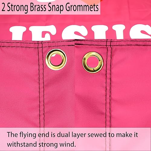 Miniatura 3 de Bandera de Jeus con texto en inglés "I Heart Jeus", color rosa, divertidas banderas de dormitorio universitario para niñas, banderas geniales para