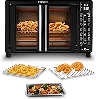 Gourmia GTF7460 25Qt French Door Air Fryer Oven: 17 Presets, FryForce 360°, Fits 12" Pizza, Bake Roast Dehydrate - 4.4 Stars
