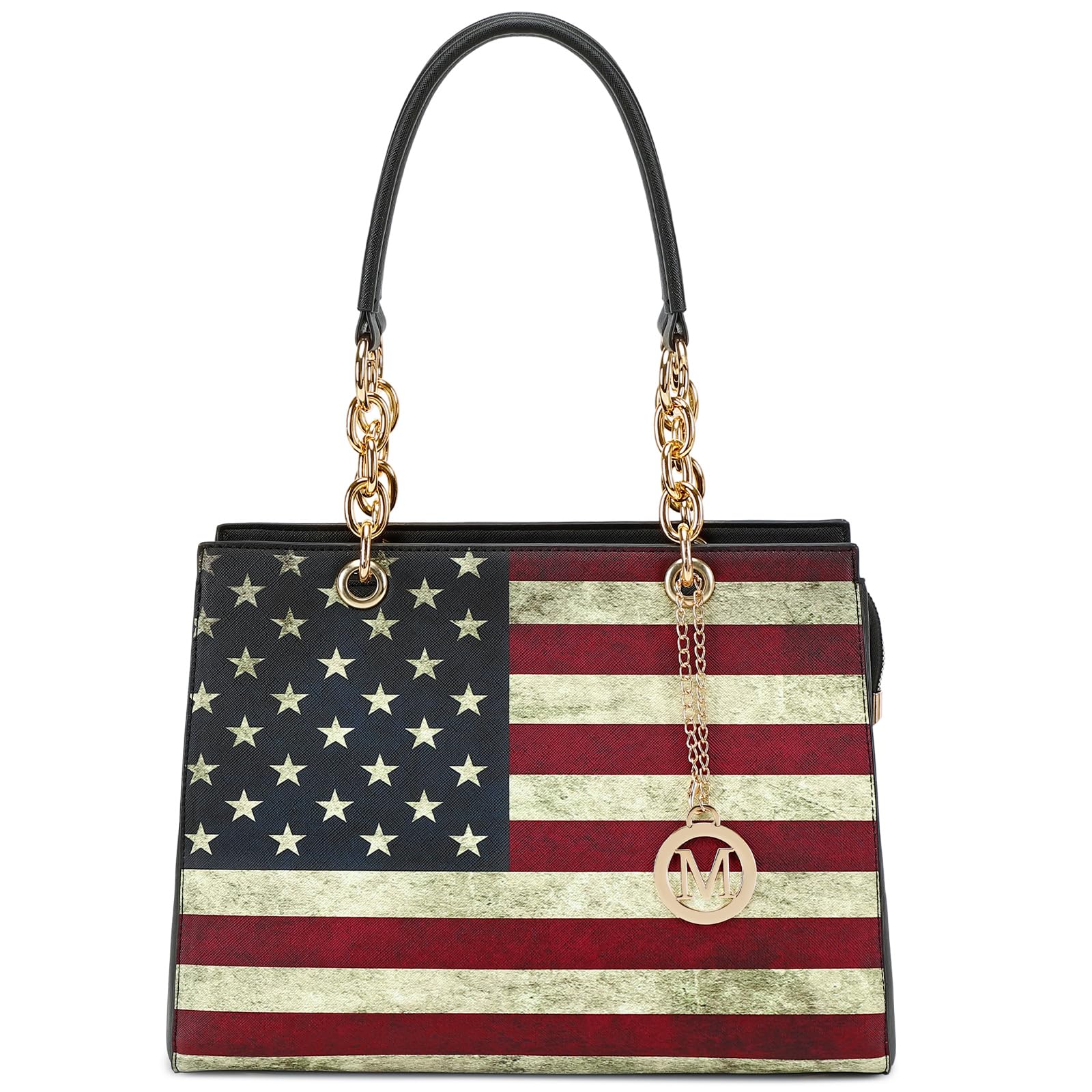 American Flag USA Stars and Stripes Patriotic Purses and Handbags for Women Leather Crossbody Bags Women's Tote Shoulder Bag