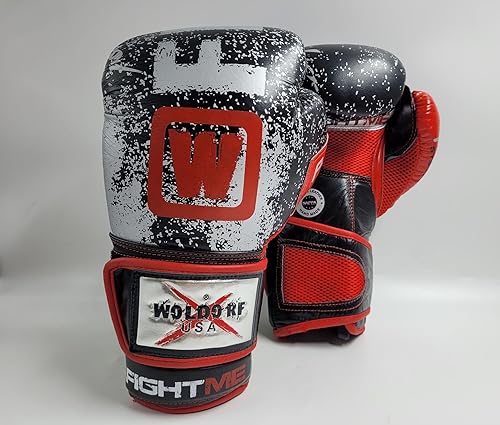 Woldorf USA Guantes de boxeo Muay Thai para entrenamiento profesional Maya Hide piel brillante saco de boxeo guantes kickboxing lucha