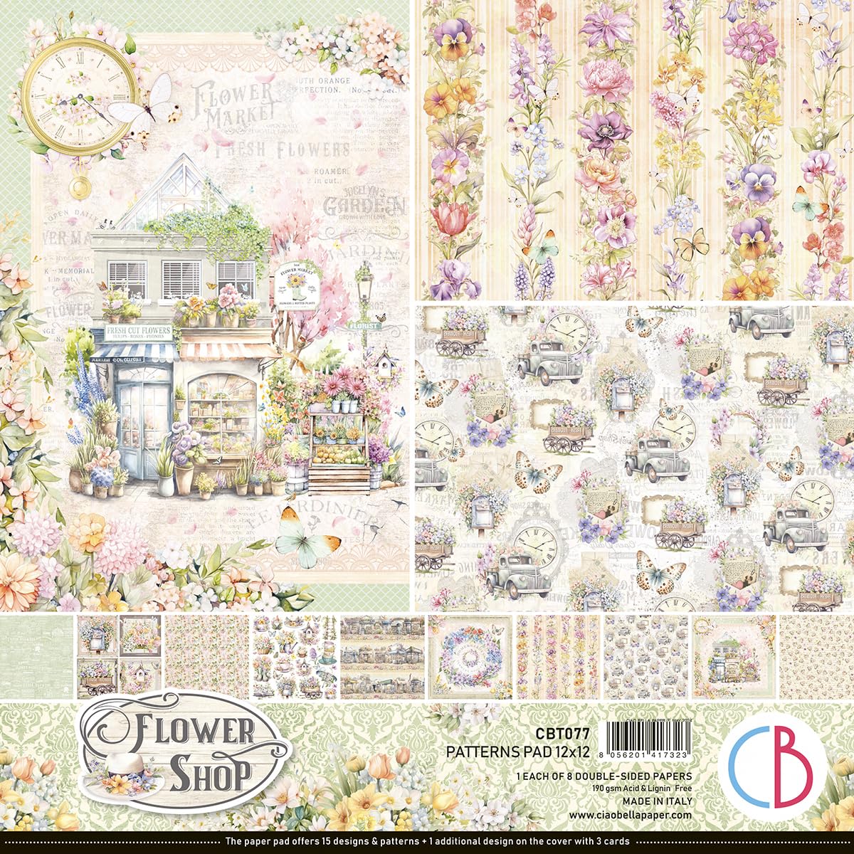 Ciao Bella Flower Shop 12"x12" Patterns Pad, Pastel