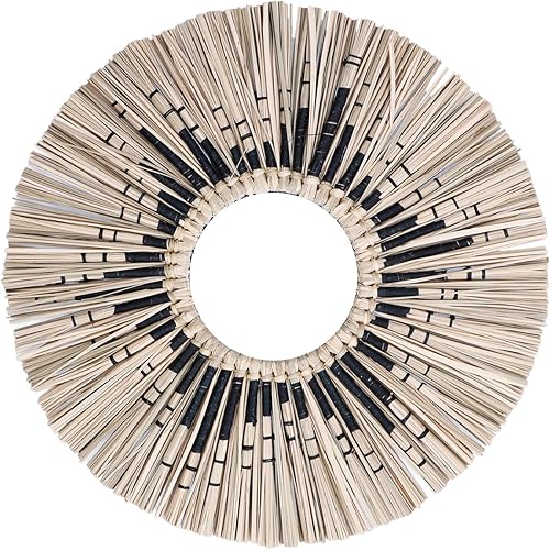 Miniatura 6 de YLSZHY Espejo redondo para colgar, espejo de maquillaje tejido a mano para montar en la pared, espejo decorativo para el hogar, sala de estar,