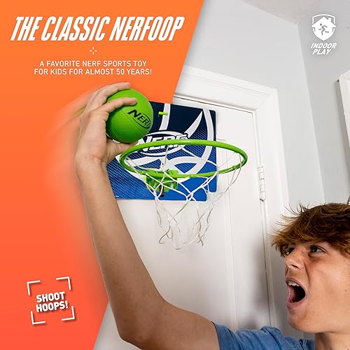 Miniatura 3 de Nerfoop - El clásico juego de mini baloncesto de espuma y aro - Ganchos en puertas - Juego para interiores y exteriores - Un favorito desde 1972