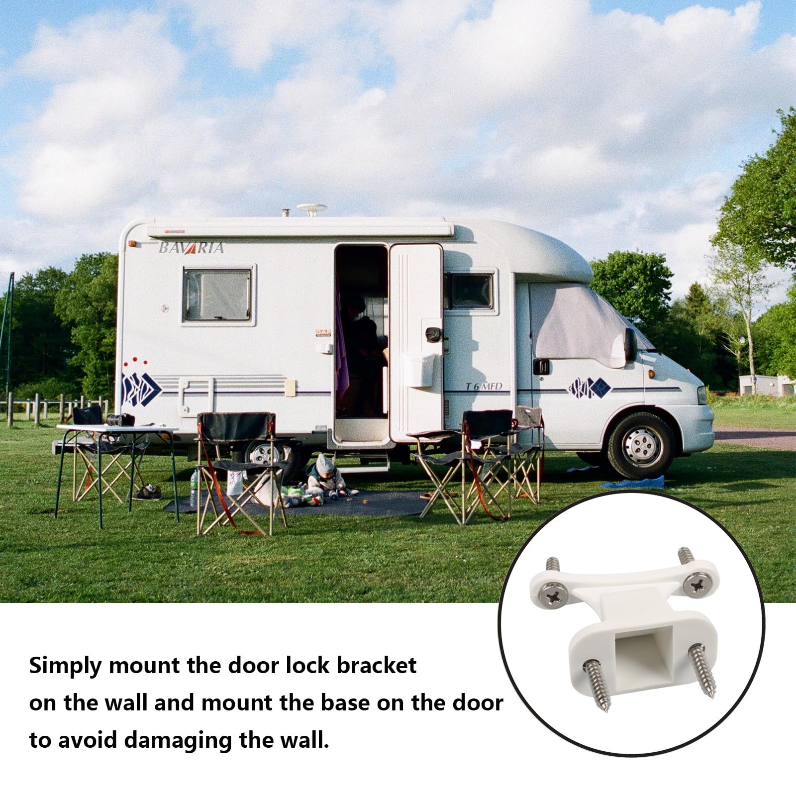 2 Topes Para Puerta De Caravana - Nailon Blanco, Fácil Instalación, Para Caravanas, Barcos O Armarios