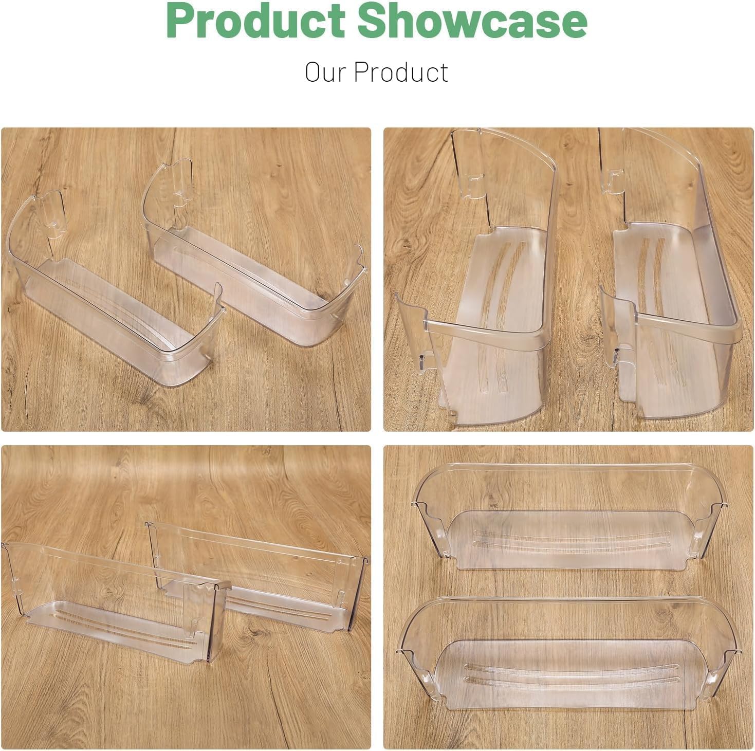 HECASA 242126602 Refrigerator Door Bin Shelf Compatible with Frigidaire Refrigerator Bottom AP6278233 PS12364199 Replacement only 2PCS Clear