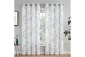 Beauoop Sheer Grommet Top Curtains for Summer Living Room
