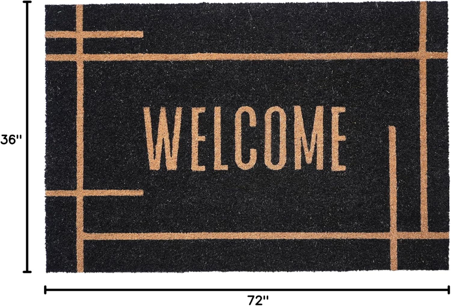 Calloway Mills Modern Black Welcome Doormat (36" x 72")