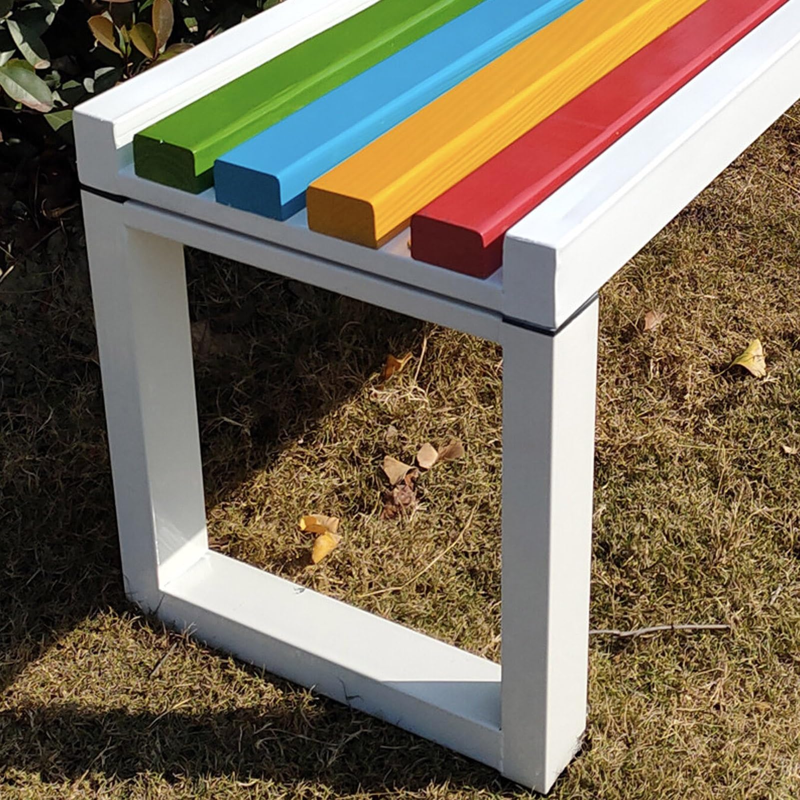 Exterior Banco Jardín Asiento De Listones De Madera Y Plástico | Parque Banco Con Estructura De Metal Resistente, Silla De Ocio Cuadrada, For Porche/patio/balcón/ley(Black,47.2''/120cm)