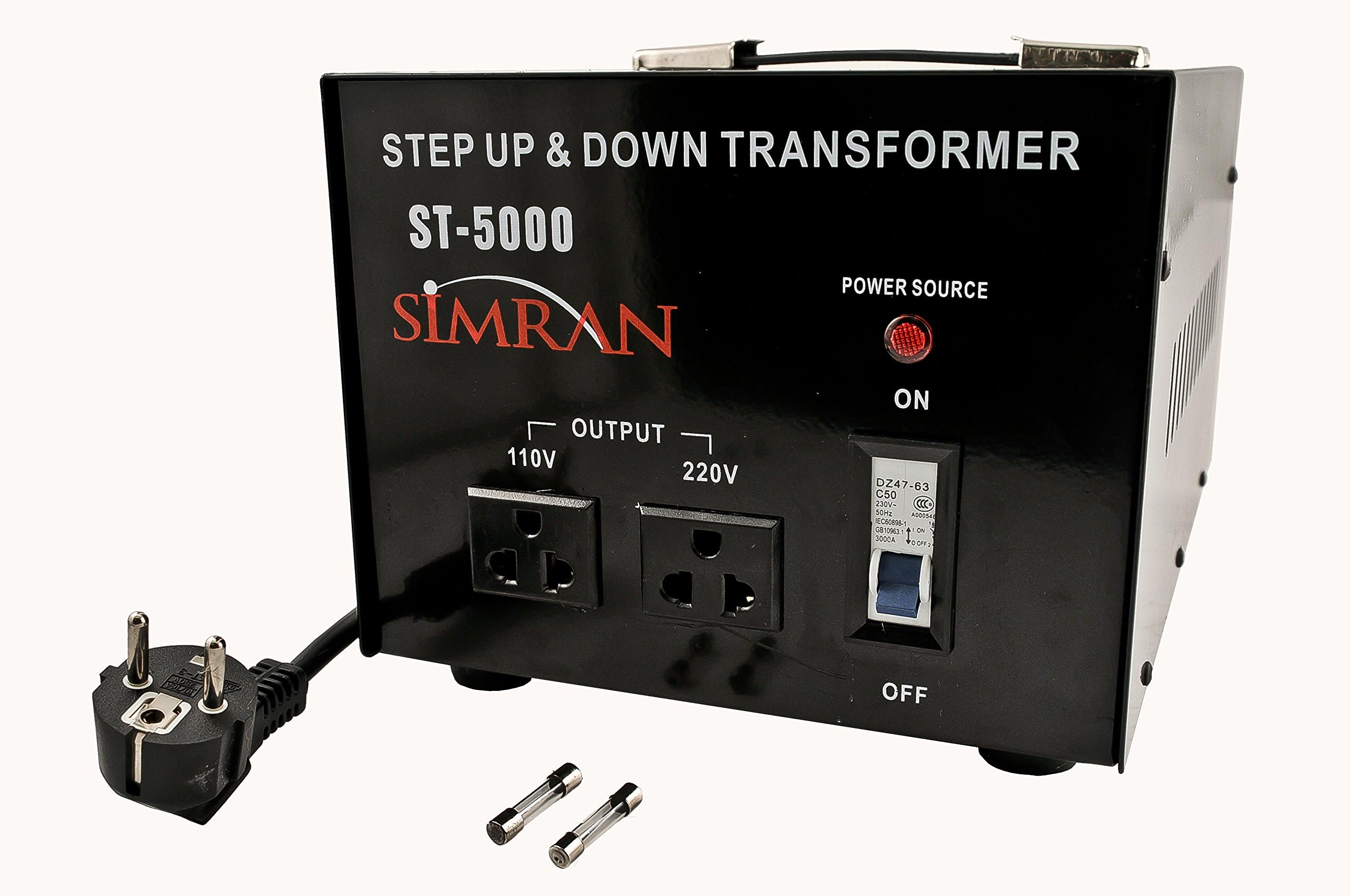 amazon com simran st 5000 step up and down voltage converter transformer 110v 240v 30 amp both for 110 and 220 volt countries 5000 watt home audio theater