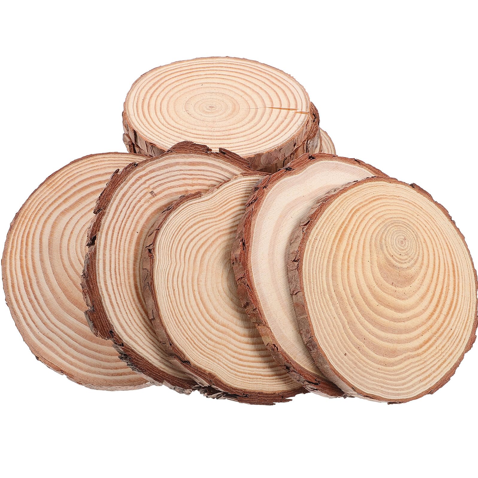 SHINEOFI 12piezas Decoración de Madera de Pino Redonda sin Pintar Rodajas de Madera Natural para Manualidades Rodajas para Pintar Grosor para Proyectos de Bricolaje y Decoración de Hogar