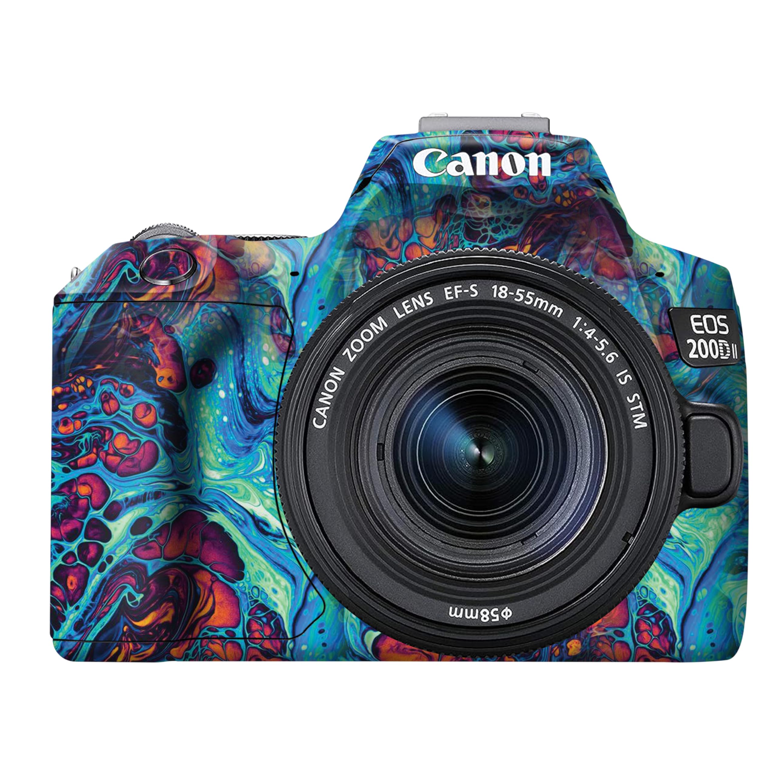 WRAPTURE. Premium DSLR Camera Scratchproof Vinyl Protective Skin for Canon 200D Mark ii - No Residue Removal, Bubble Free, Scratch Resistant, Stretchable, HD Quality Printed - HDCS017