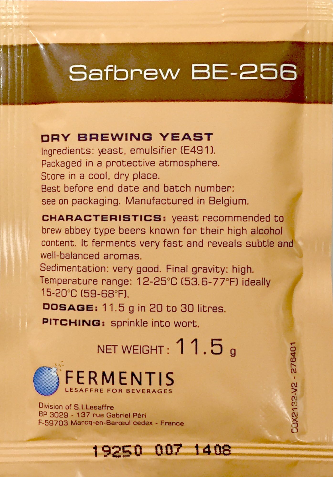 Safbrew BE-256 Abbey Yeast, 11.5g - 5-Pack