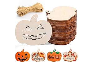 AIERSA Wooden Pumpkins Crafts for Kids DIY Painting