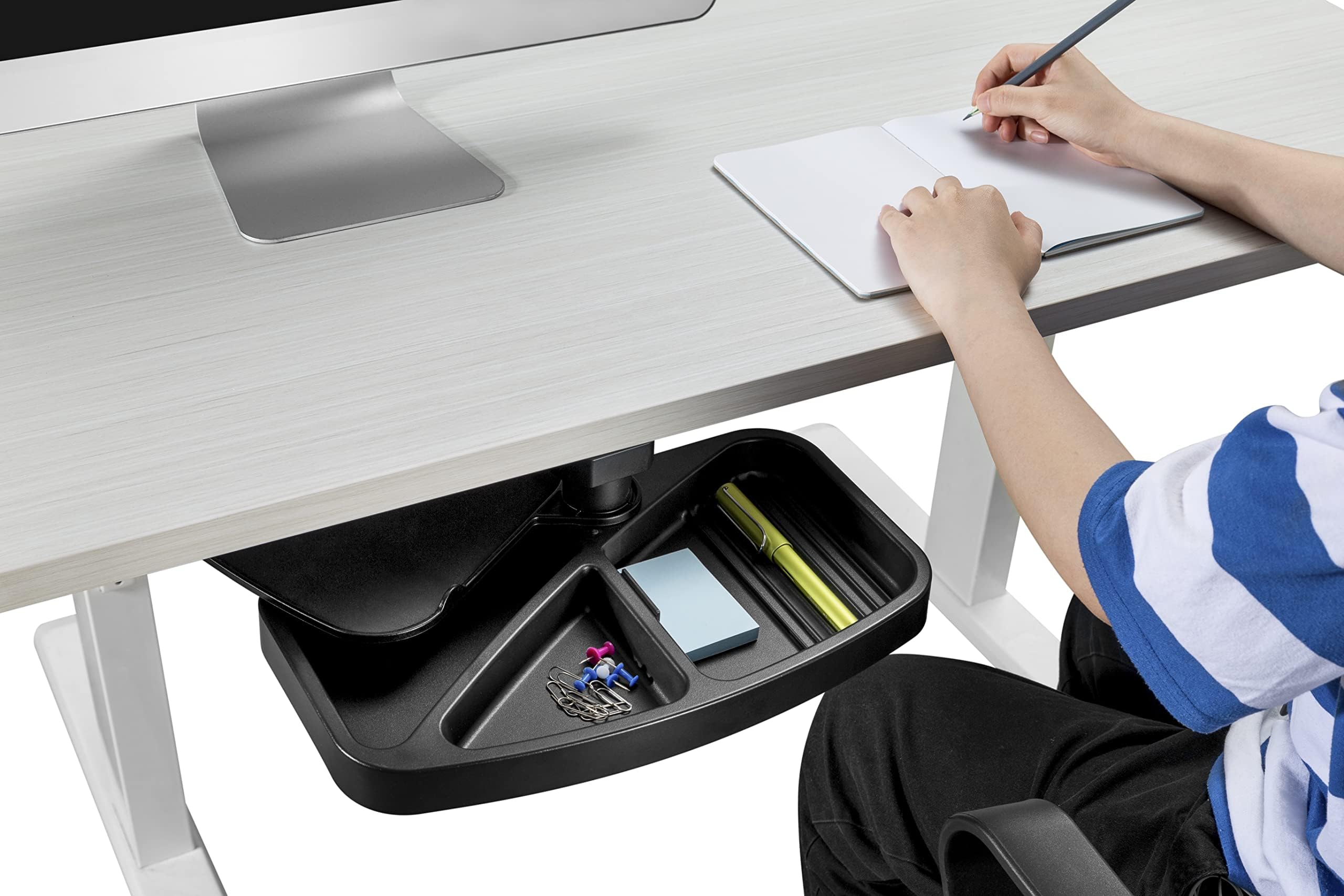 Tisany 1 Pack Clampon Side Desk Swivel Organizer, Under Desk Hidden