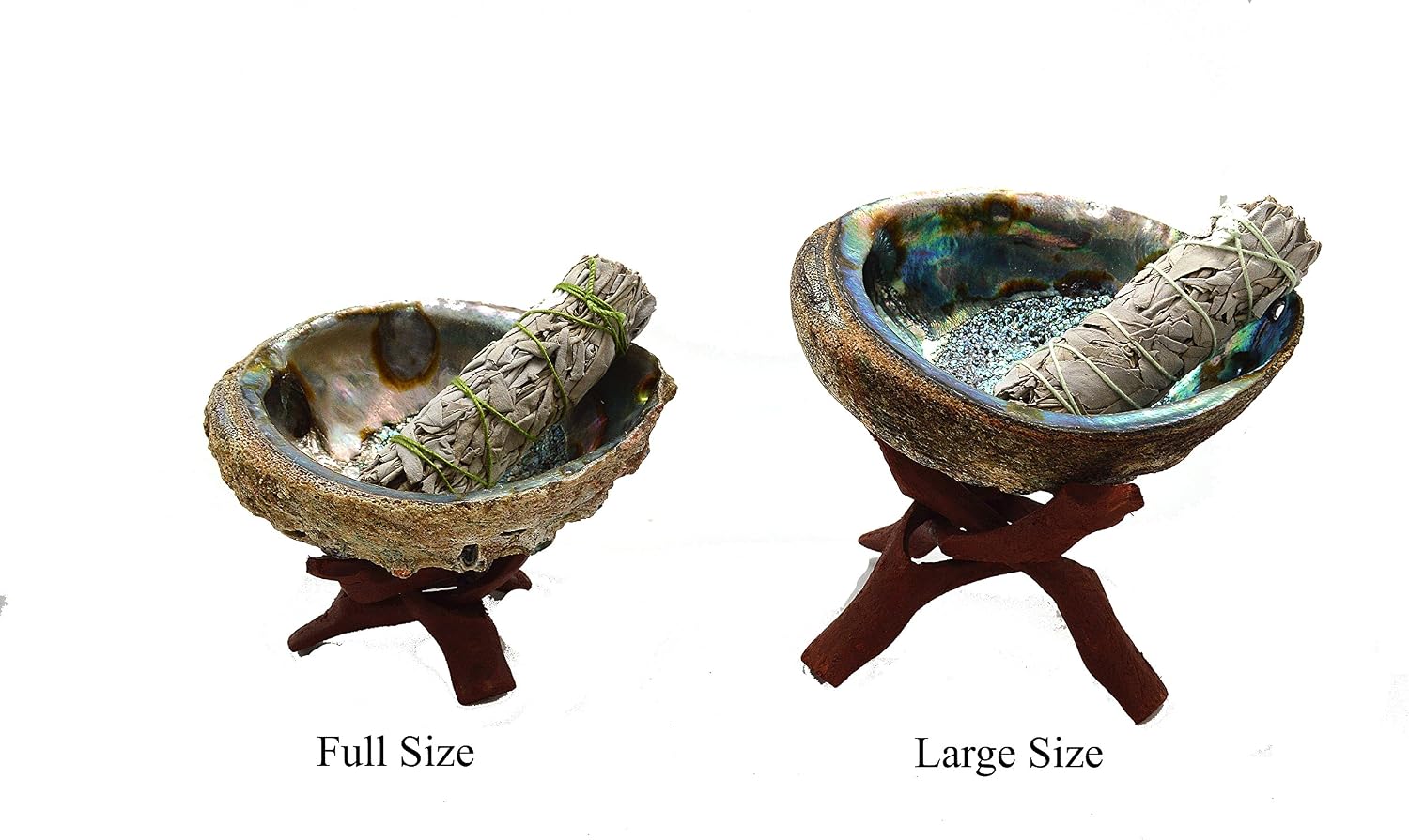 Smudging Kit with Abalone Shell, Wooden Tripod, White Sage Smudge Stick.(Large Size)