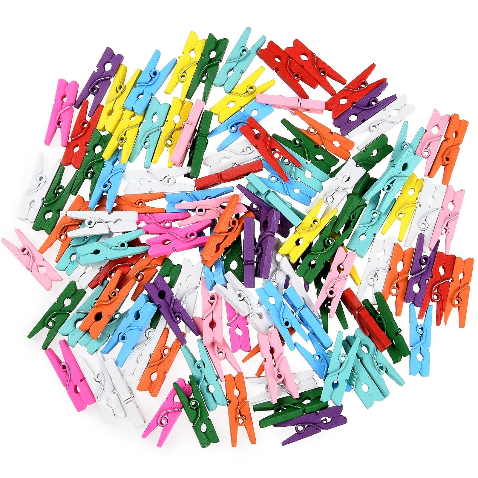 Vicloon Mini Wooden Pegs, 110 Pcs Colorful Mini Photo Clips, Perfect for DIY Decorations Arts and Crafts, Weddings, Events
