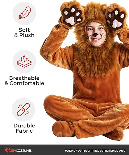Miniatura 3 de Morph Disfraz de león de lujo para niños, disfraz de melena de león, disfraz de Halloween para niños, niñas y niños pequeños