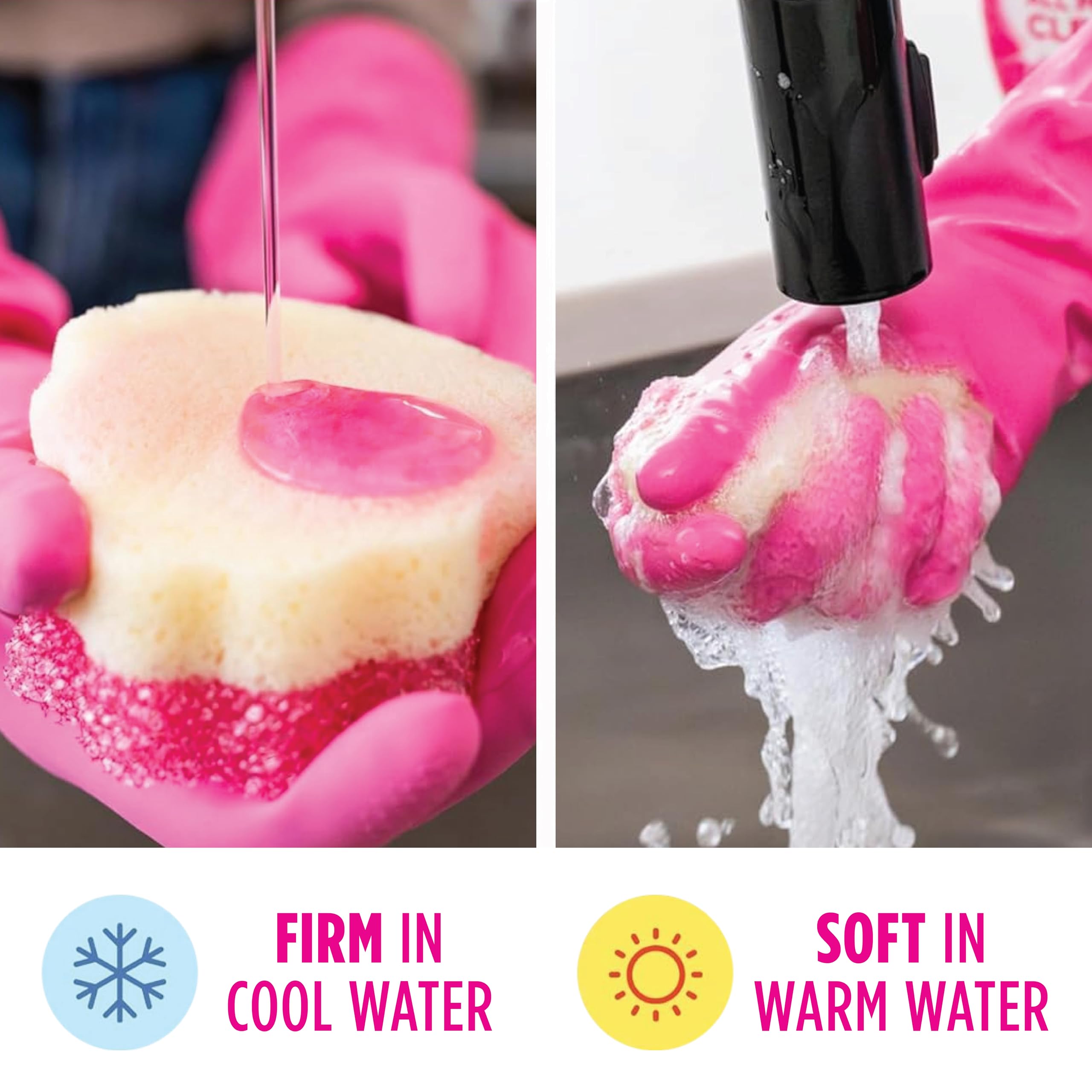 The Pink Stuff SQeeZY Dual Sided Scrubber Sponge - Scratch Free Solution for Ultimate Home Cleaning, Kitchens, Bathrooms, Oven, Outdoor use and more - 4