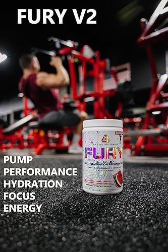 Miniatura 9 de Core Nutritionals Fury V2 Polvo de preentrenamiento para maximizar el rendimiento en el gimnasio con cafeína Zum-XR, L-CItrulina y Alpha GPC (40