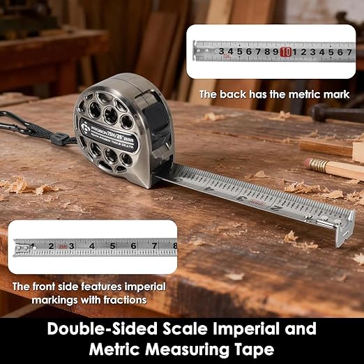 Cinta Métrica 25ft 2 Pack Acero Inoxidable Retráctil Auto Bloqueo miniatura 2