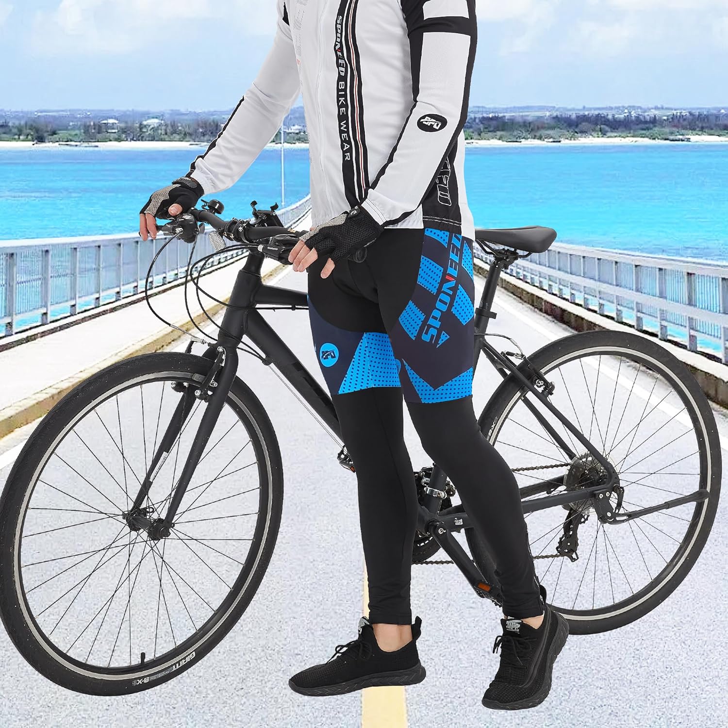 sponeed Men's Bicycle Pants 4D Padded Road Cycling Tights Leggings Outdoor Cyclist Riding Bike Wear - Image 3