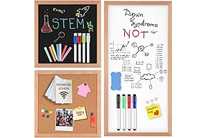 Magnetic Dry Erase Chalk Board - 3-In-1 Combination Board