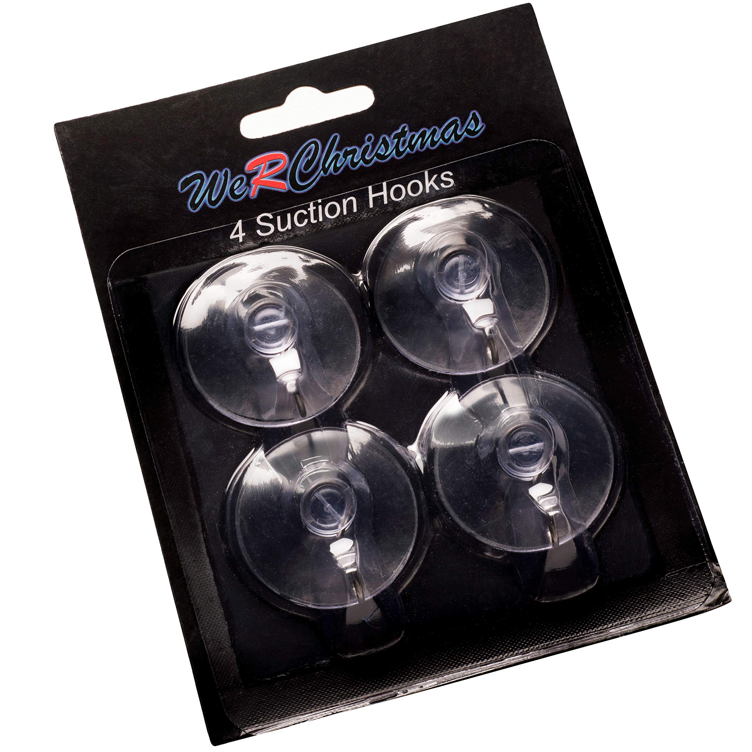WeRChristmas Suction Hooks, Pack of 4, 4 cm