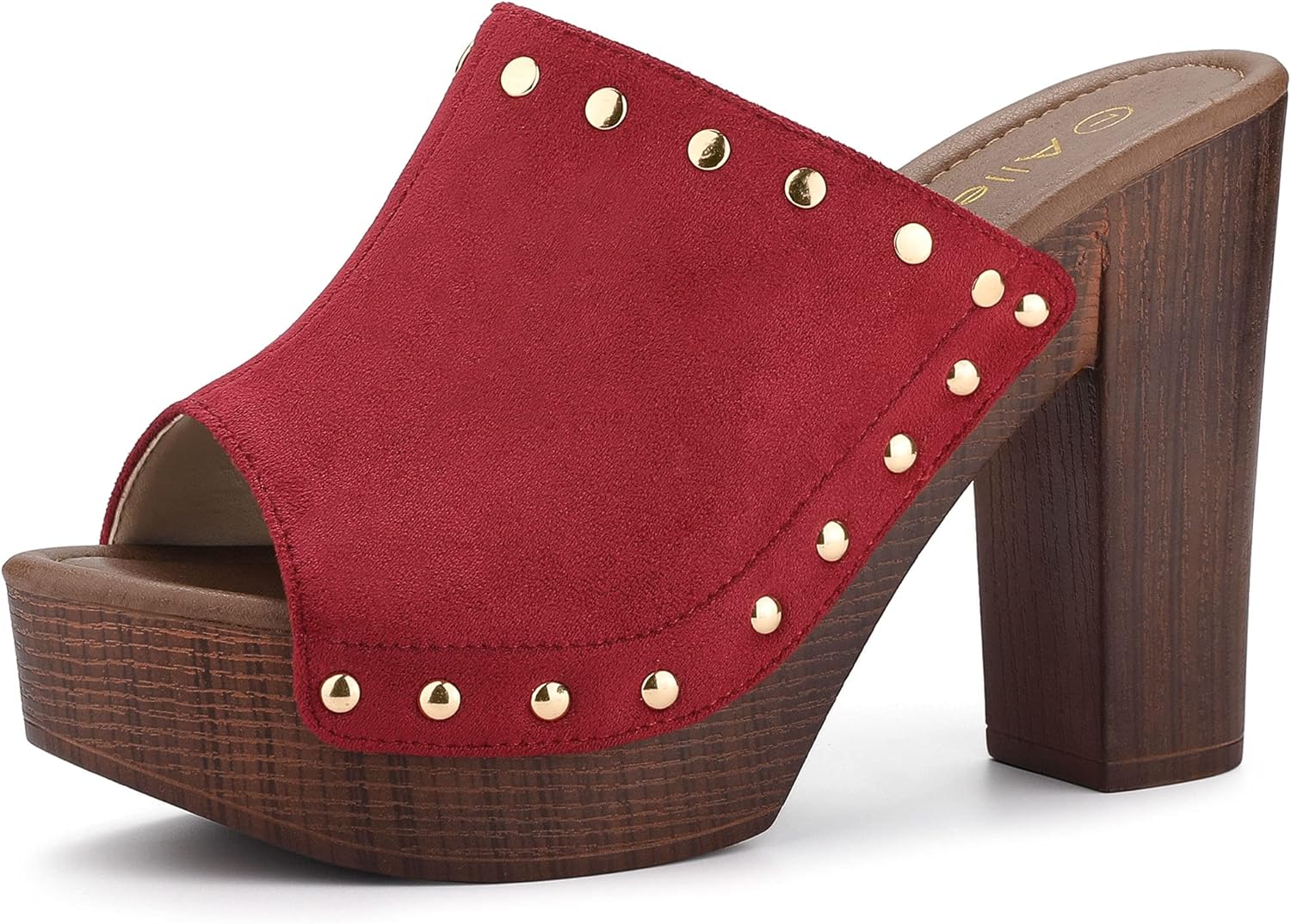 Allegra K Women's Open Toe Platform Block Heel Slides Sandals