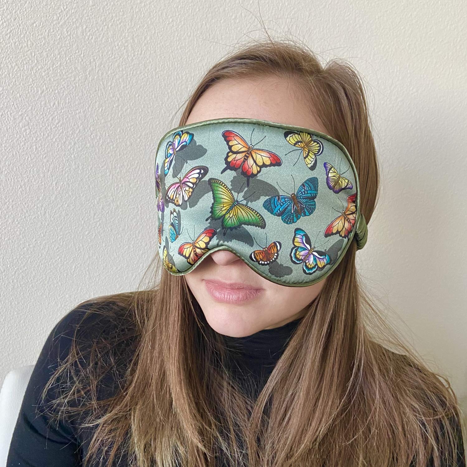 Anuschka Augenmaske aus Seide, mit originellem Druckmotiv - Butterfly Heaven