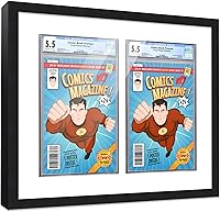 Vista 62 de Poster Palooza Marco de cómic con paspartú para 2 cómics CGC, CBCS o PGX Graded Comics – Marco de cómic negro para cómics de 8.125 x 13 pulgadas