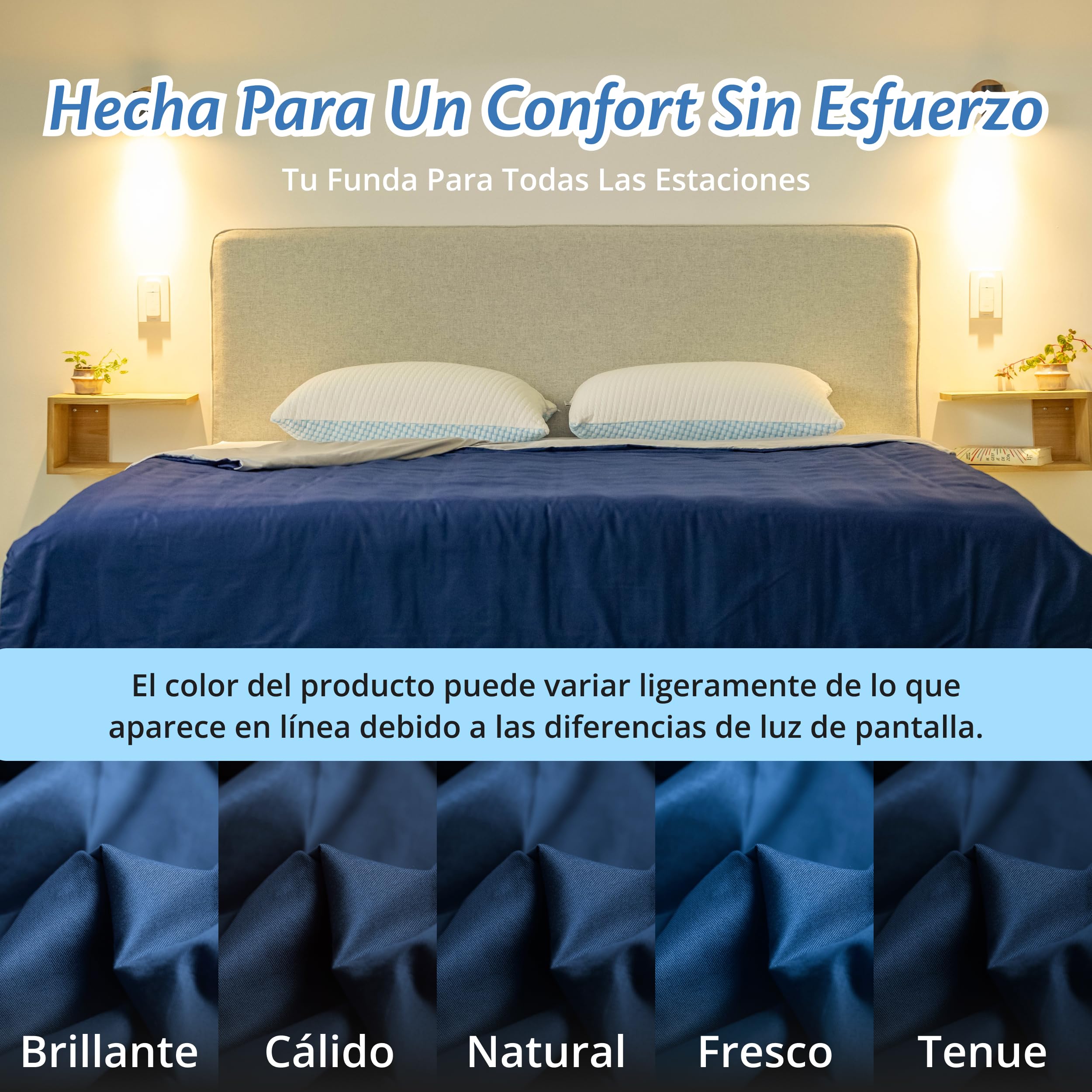 Ella Funda nórdica para Manta de Peso de 135 x 200 cm, Fabricada en 100% algodón, Adecuada para edredón de 7 kg y 9 kg