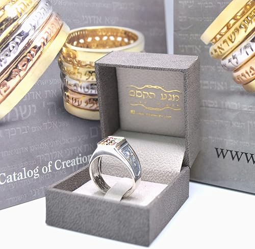 Vista 5 de Amazing Hoshen Stones Ring 12 Tribes of Israel Jewish Symbol Judaica Gift Fine Handmade