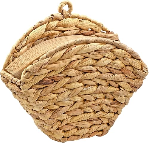 AuldHome - Soporte para filtro de café con cono (jacinto de agua), contenedor de almacenamiento de filtro tejido, estilo rústico