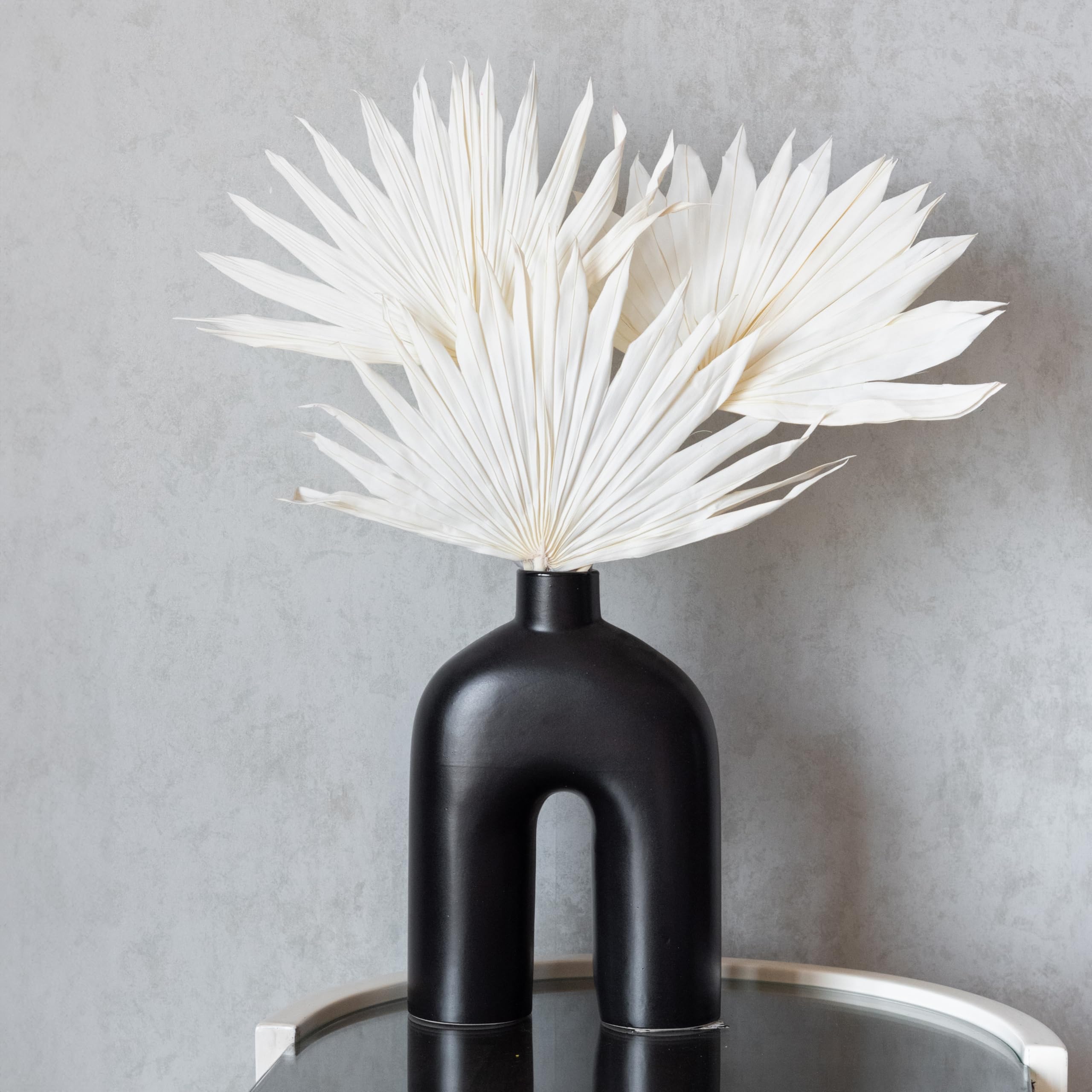 White Sun Palm Spears (Set of 3 Pcs) | Natural Dried Flower | Eco-Friendly Flowers for Home, Office, Bedroom, Table Decoration and Craft Items Corner (Without Vase Pot)-image-31