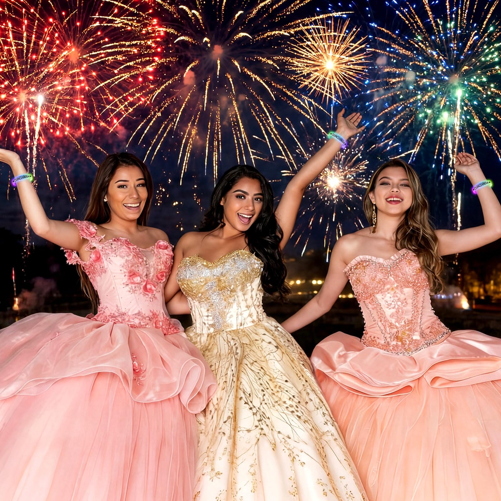 Paquete de 36 pulseras de quinceañeras que brillan en la oscuridad con luz LED, suministros de fiesta, regalos de fiesta de cumpleaños, recepciones, celebraciones, regalo