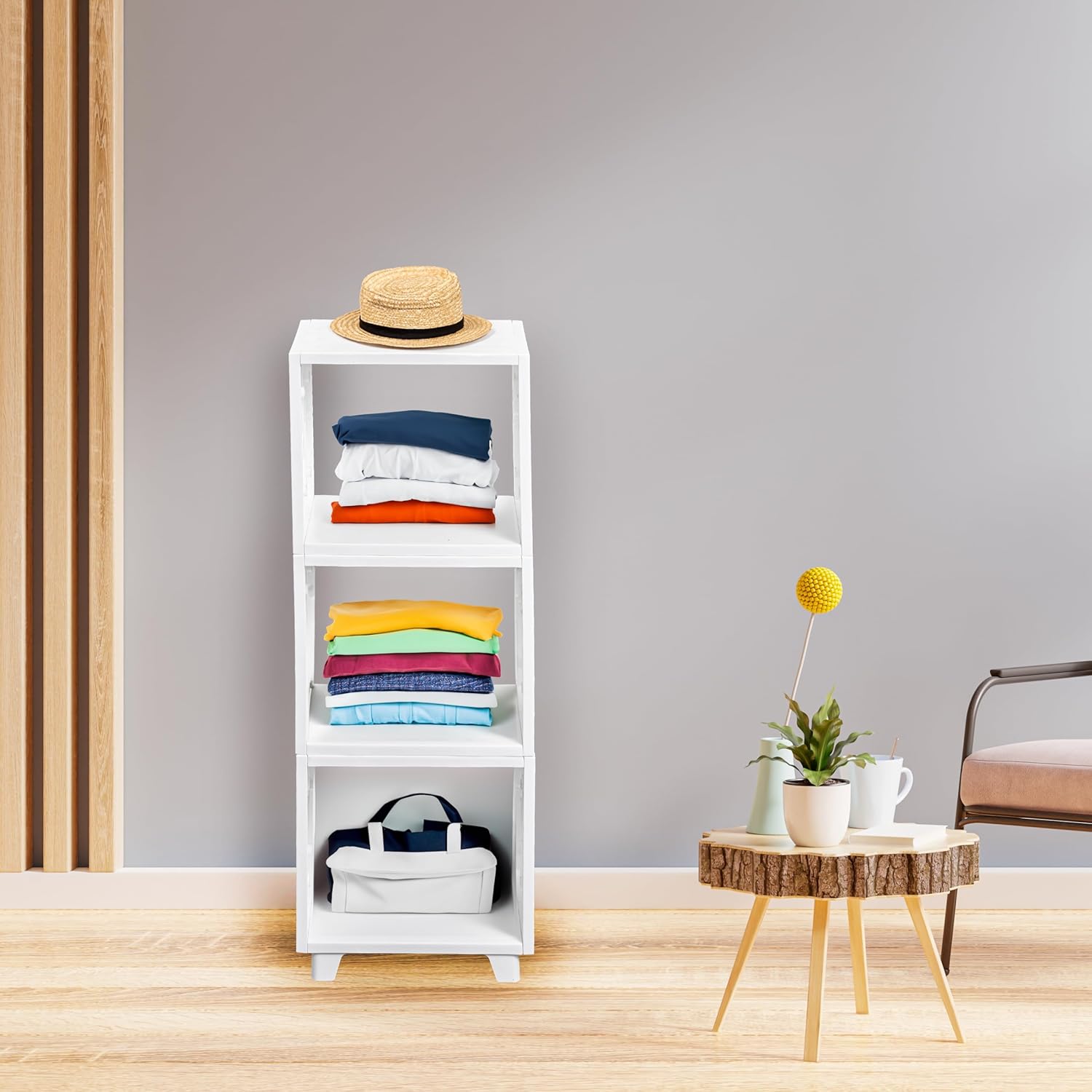 UNiPLAY Modular Bookcase Storage Organizer – Create Versatile Storage Solutions with Large Capacity Cubes. Perfect for Home, Office, Closet, and School use. Easy Assembly & Cleaning - 3 Piece White 3 Tier