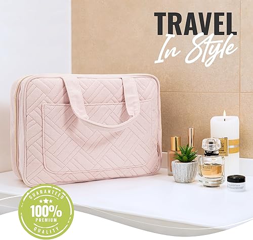 Miniatura 7 de BOACAY Neceser de viaje colgante para mujer, bolsa de maquillaje, organizador de ducha, (M) Verde Oliva - Interior Oscuro, Neceser