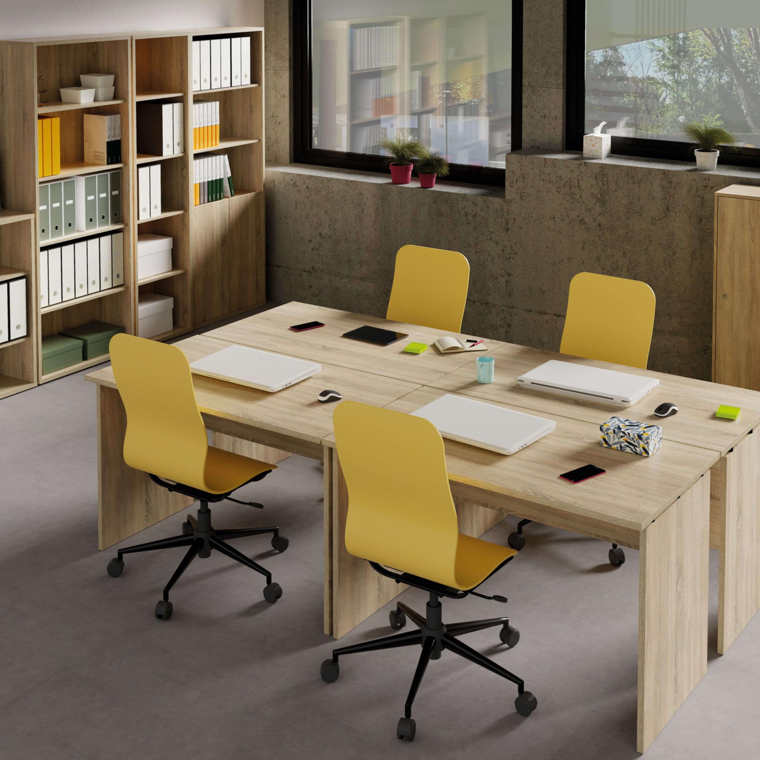 MUEBLES PITARCH | Tavolo da ufficio, scrivania, tavolo per computer o da studio, rovere Cambrian, 76x120x68cm (altezza x larghezza x profondità) moderno, modello Teide