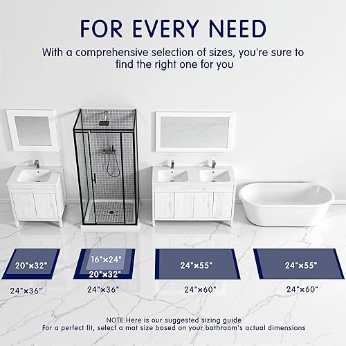 Miniatura 7 de SUBRTEX Alfombras de Baño de Chenilla, Alfombra de Baño de Felpa Corta Suave, Tapete de Baño Absorbente de Agua, Tapete de Ducha de Secado Rápido