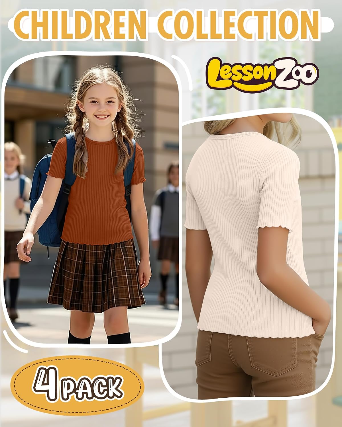 Girls Short Sleeve Cute Shirts