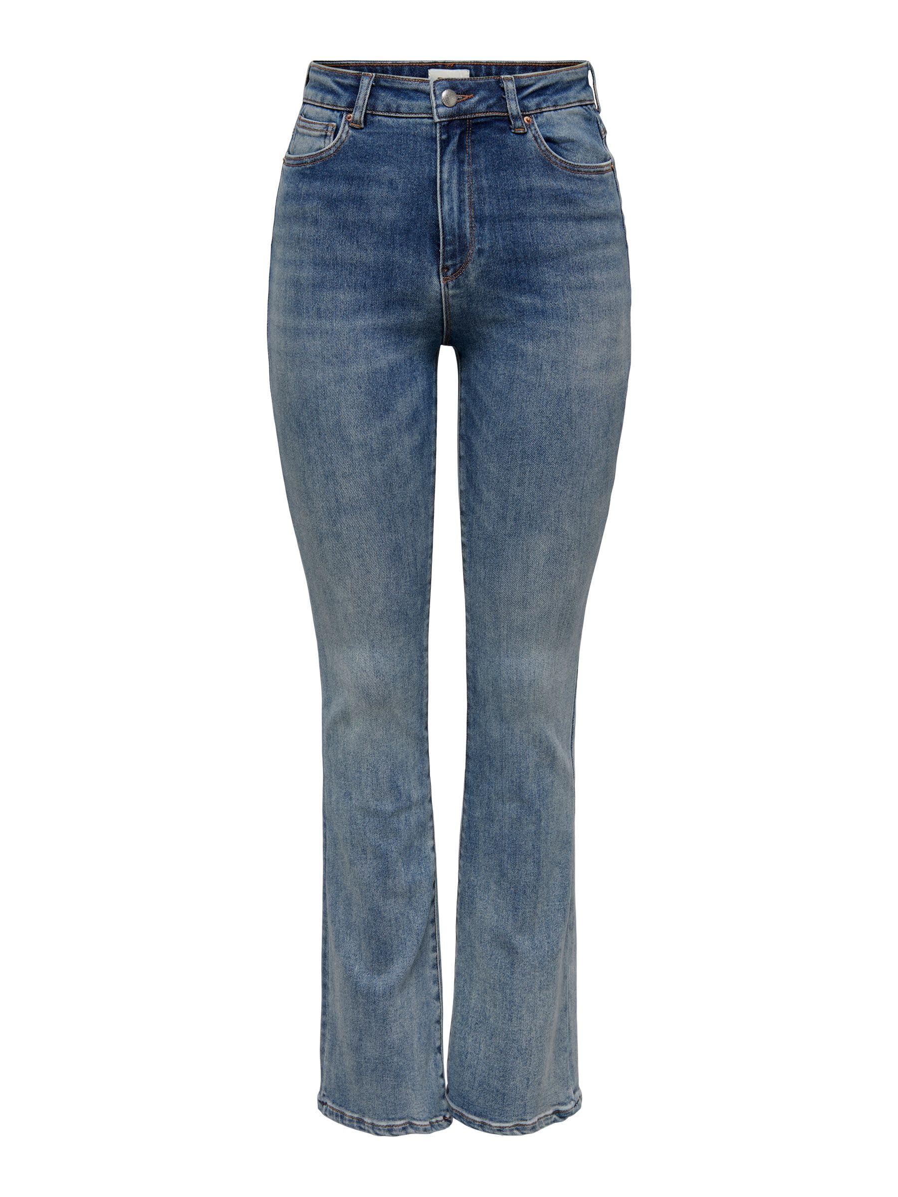 ONLY ONLMILA HW Flared DNM BJ13994 Noos, Vaqueros elásticos Mujer, Medium Blue Denim, 30/32