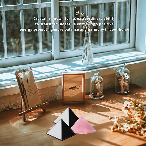 Miniatura 4 de Runyangshi Generador de energía de pirámide de cristal de obsidiana negra natural  Pirámide de cristal curativo de 1.2 x 1.2 pulgadas (1.2 x 1.2 in)