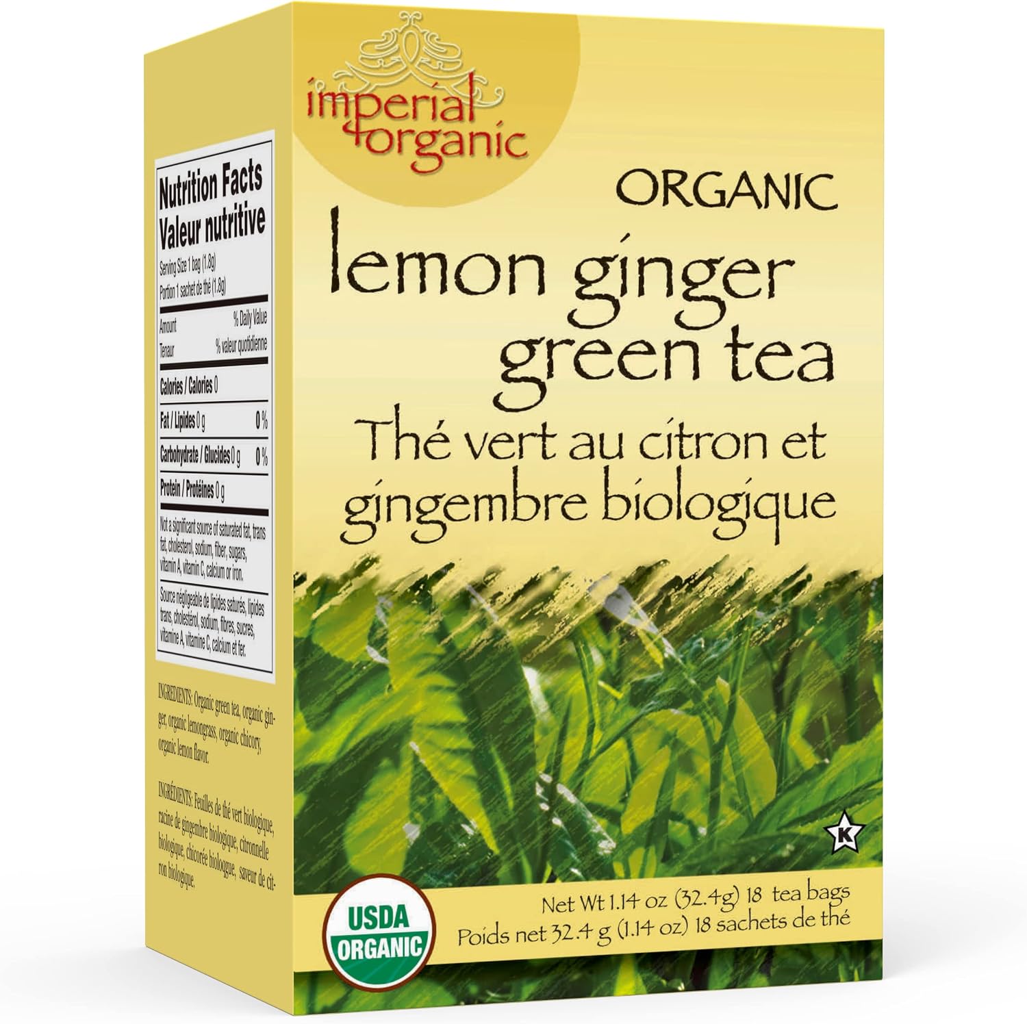 Organic Lemon Ginger Green Tea by imperial organic, 18-pack : Amazon.ca ...