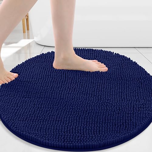 Arotive Bathroom Rugs Round 30x30, Soft Absorbent Shaggy Chenille Bath