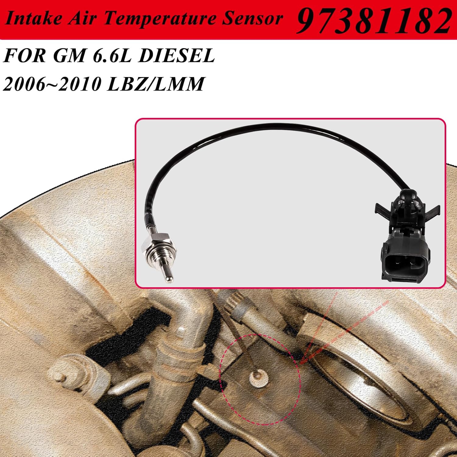 97381182 Intake Air Temperature Sensor for GM Duramax 2006-2010 LBZ/LMM 6.6L Diesel Engines