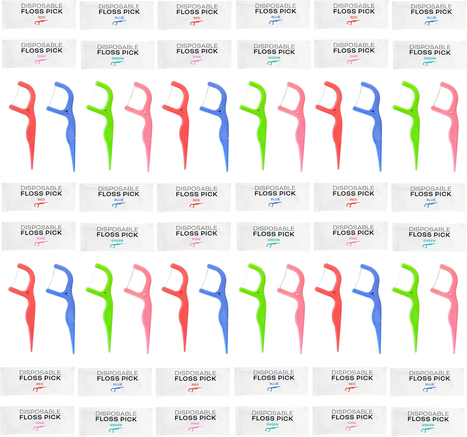 450 Individually Wrapped Floss Picks MultiColor Travel
