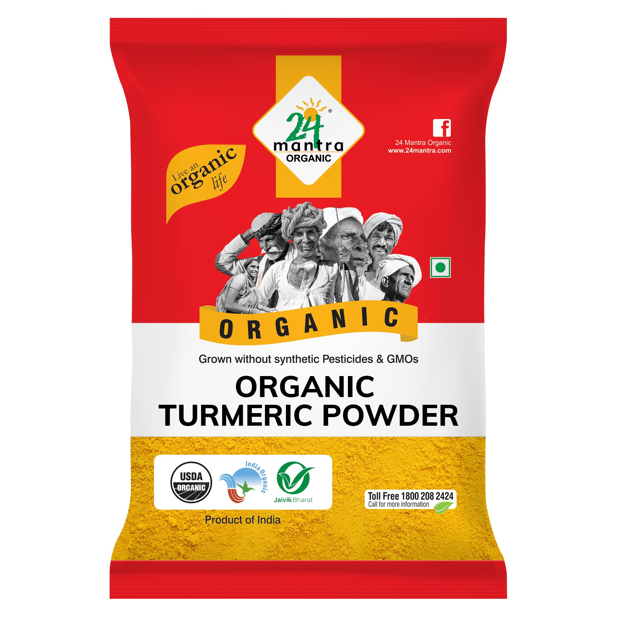 24 Mantara 24 Mantra Organic Turmeric Powder - 100 Gm,, 100g ()