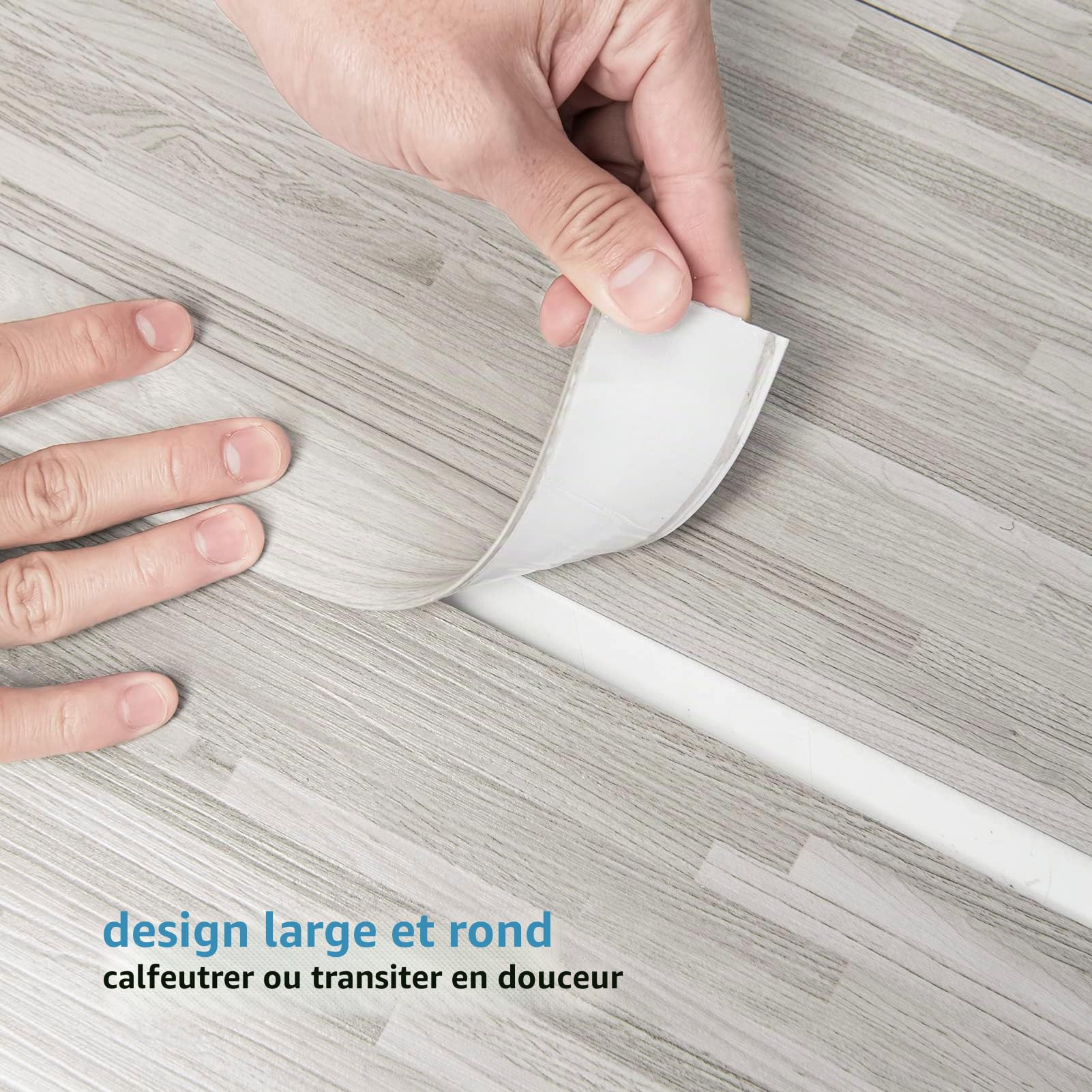 Art3d Bande de Transition Auto-adhésive en Vinyl | pour Sol, Séparation,Seuil de Moquette,Carreaux,304x4cm,Blanc Délavé